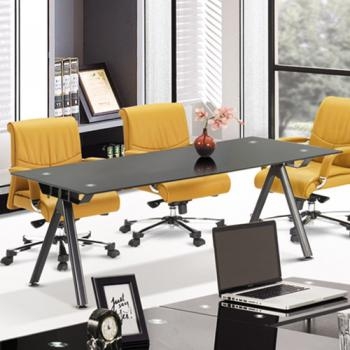 블랙유리회의용테이블