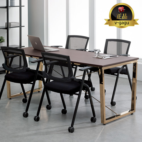 옐로우골드&가죽 회의용테이블