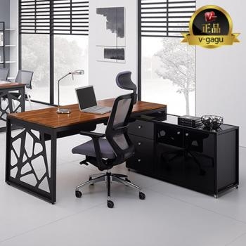 시그니처 원목철제책상(18T멀바우집성목)