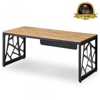 시그니처 원목철제책상(18T고무나무집성목)