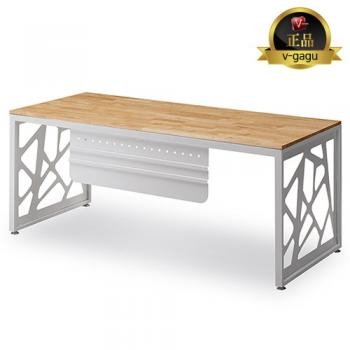 시그니처 원목철제책상(18T고무나무집성목)