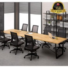 시그니처 원목 회의용테이블(30T고무나무집성목)