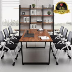 시그니처 원목 사각 회의용테이블(18T멀바우집성목)