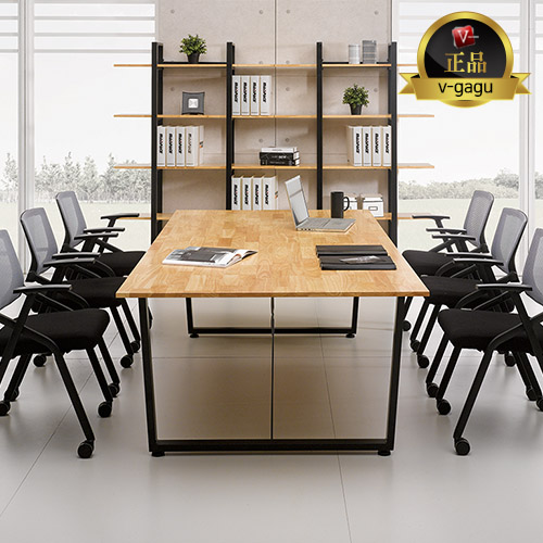 시그니처 원목 사각 회의용테이블(18T고무나무집성목)