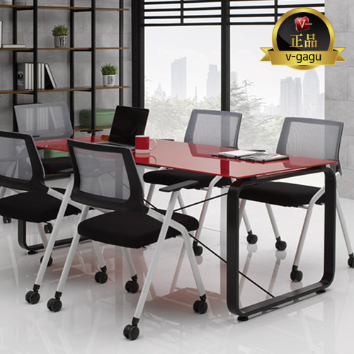 유로파S 강화유리 회의용테이블~A타입/스퀘어