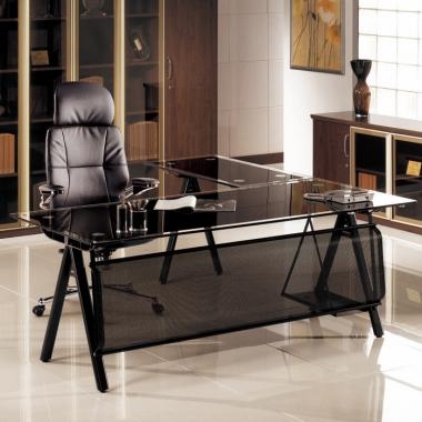 GSD-620 블랙 유리 책상 사이드형 (블랙)