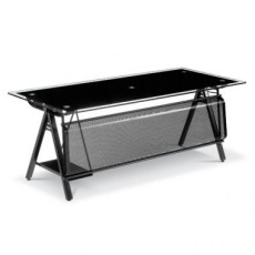 GSD-610 블랙 유리 책상 기본형 (블랙)