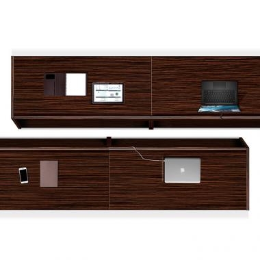 ECT 흑단 클레버 연결식 테이블(ㅡ자형)