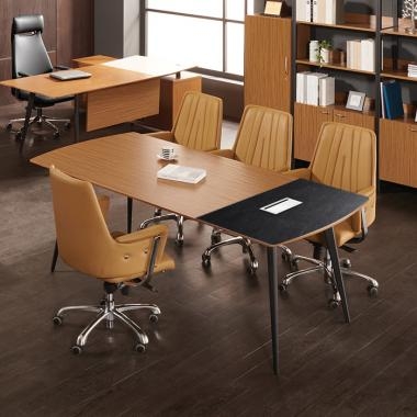 티크 마이스터 회의용 탁자 (투톤, 배선덮개 포함)