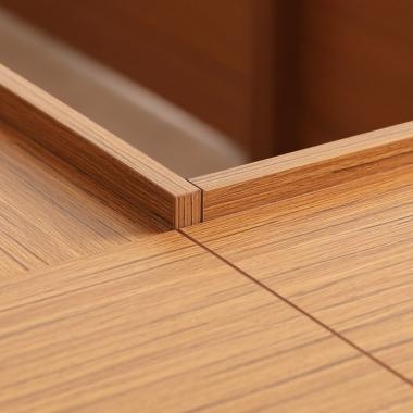 TCT 티크 클레버 연결식 테이블(ㄷ자형)