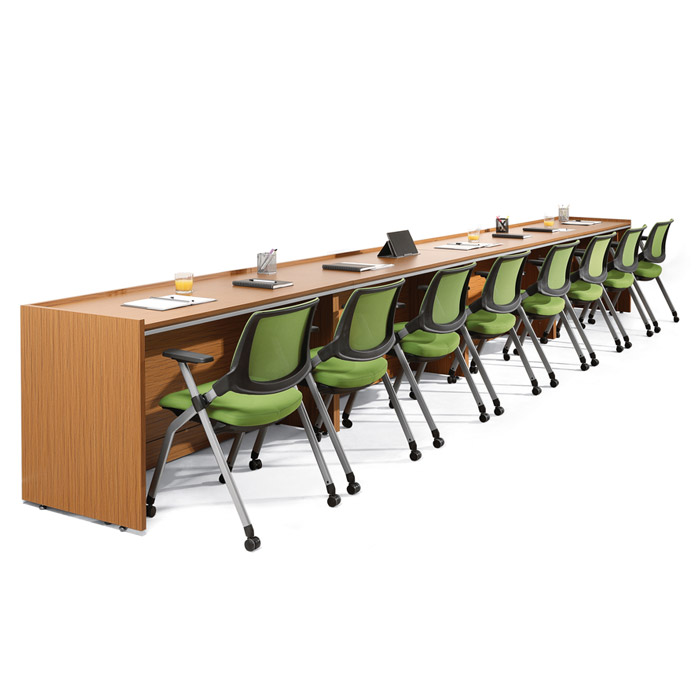 TCT 티크 클레버 연결식 테이블(ㅡ자형)