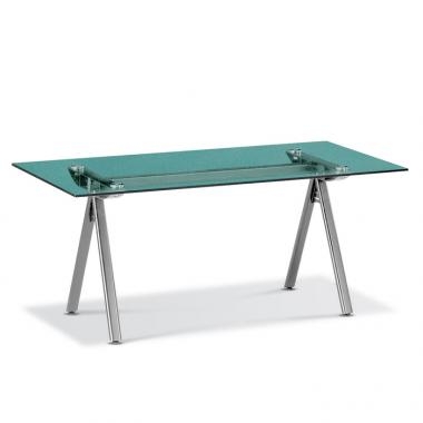 GST-601 연그린 유리 회의용탁자 (사각,실버하부)