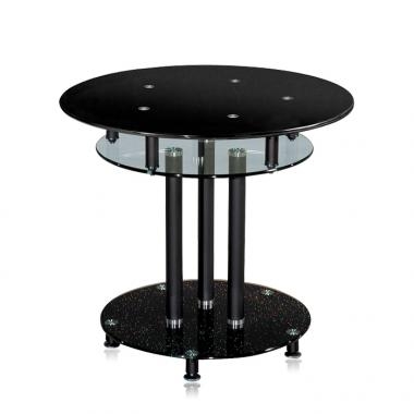 GST 블랙 유리 원형탁자