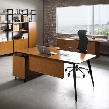 마이스터 티크 원톤 책상 (일자형)