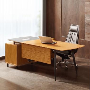 마이스터 티크 투톤 책상 (일자형)