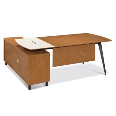 마이스터 티크 투톤 책상 (일자형)