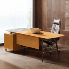 마이스터 티크 투톤 책상 (일자형)