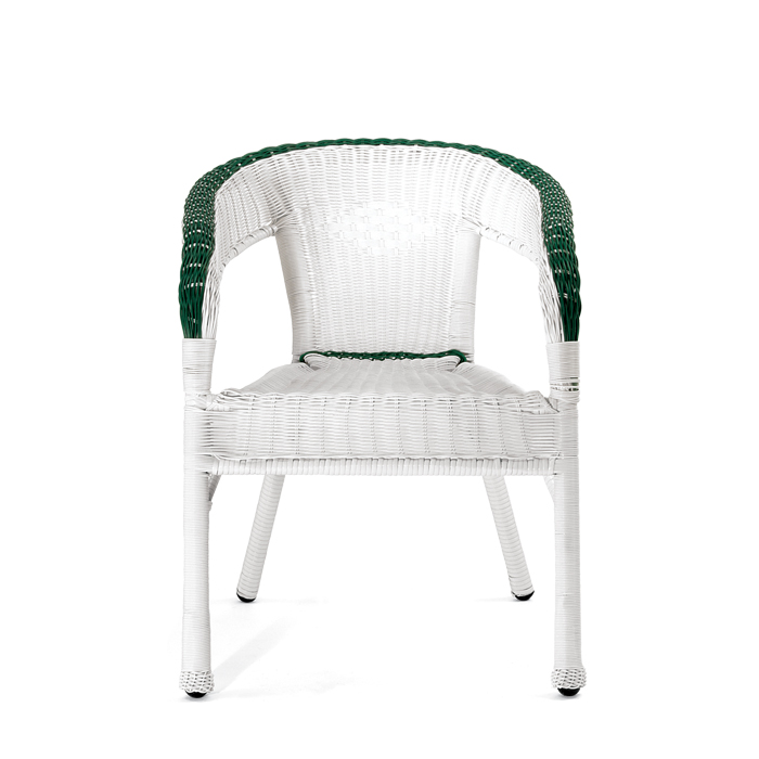 라쿤 화이트 라탄 의자