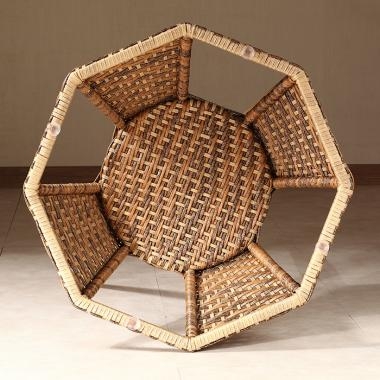 HFT-4853 욜로 라탄 강화유리 원형테이블