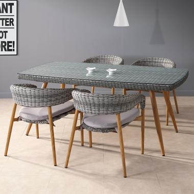 HFT-4726 톡 라탄 강화유리 테이블