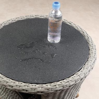 HFT-4886 스위블 라탄 강화유리 원형테이블