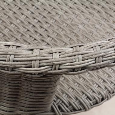 HFT-4886 스위블 라탄 강화유리 원형테이블