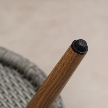 HFT-4886 스위블 라탄 강화유리 원형테이블