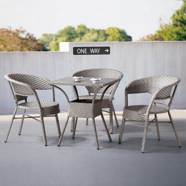 HFT-4664 셀레나 라탄 강화유리 사각테이블