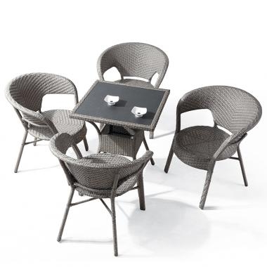 HFT-4664 셀레나 라탄 강화유리 사각테이블