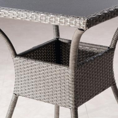 HFT-4664 셀레나 라탄 강화유리 사각테이블