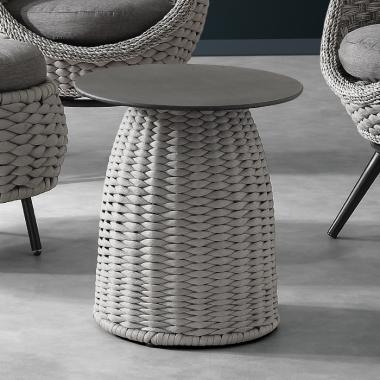 HFT-4881 머쉬볼 라탄 강화유리 원형테이블