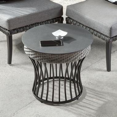 HFT-4887 가인 라탄 강화유리 원형테이블