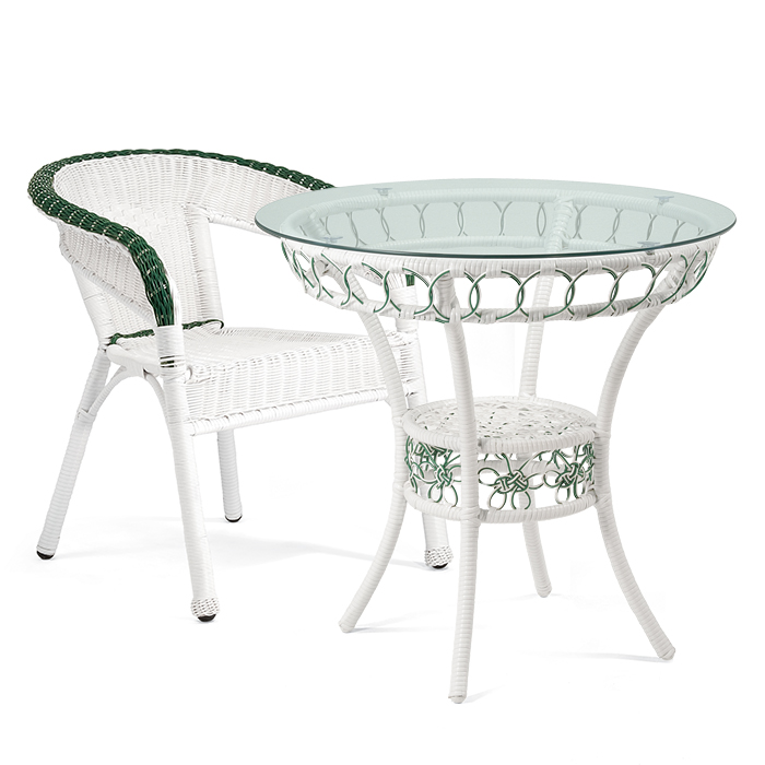 HFT-5732 라쿤 화이트 라탄 원형테이블