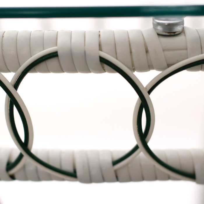 HFT-5732 라쿤 화이트 라탄 원형테이블