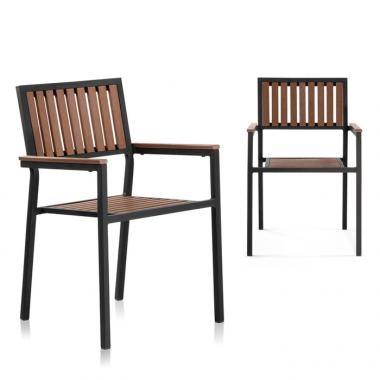 라인 알루미늄 의자 - 팔걸이형