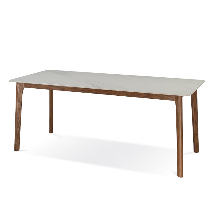 그라스 세라믹 원목식탁 (마블화이트, 7R)