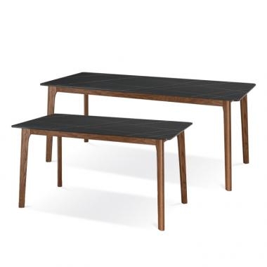 그라스 세라믹 원목식탁 (마로네블랙, 7R)