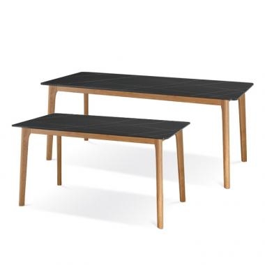 그라스 세라믹 원목식탁 (마로네블랙, 7R)