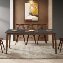 그라스 세라믹 원목식탁 (마로네블랙, 7R)