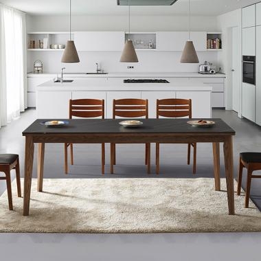 디에즈 세라믹 원목테이블(마로네 블랙)