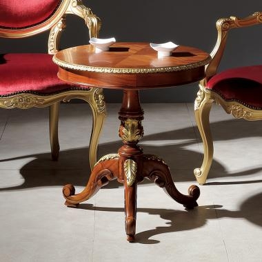 HFT-7785G 다니엘 마호가니 원형 테이블 (골드)