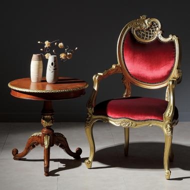 HFT-7785G 다니엘 마호가니 원형 테이블 (골드)