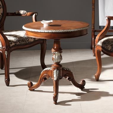 HFT-7785S 다니엘  마호가니 원형 테이블 (실버)