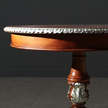 HFT-7785S 다니엘  마호가니 원형 테이블 (실버)