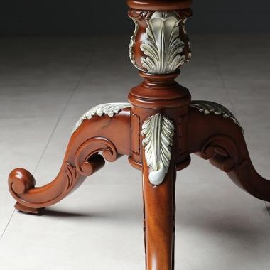 HFT-7785S 다니엘  마호가니 원형 테이블 (실버)