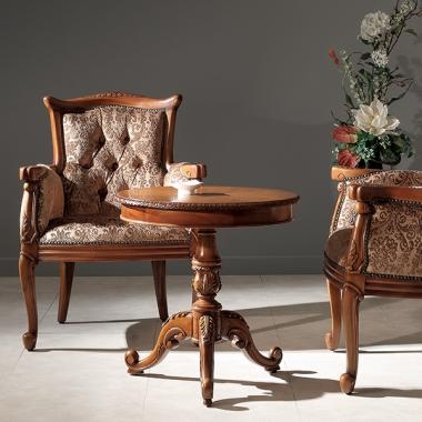 HFT-7785W 다니엘 마호가니 원형 테이블 (월넛)