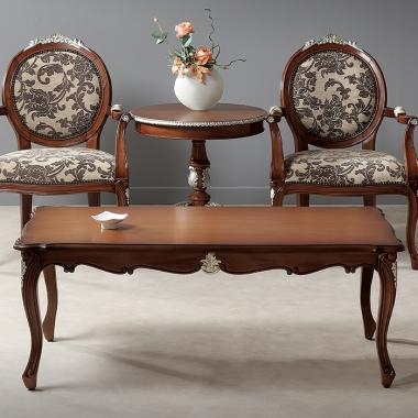 HFT-7782 줄리엣 마호가니 커피 테이블 (실버)