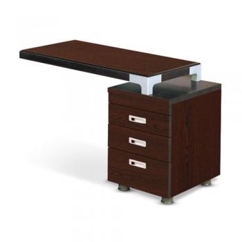 뉴토스카 월넛 라운드책상 (갈색유리포함)