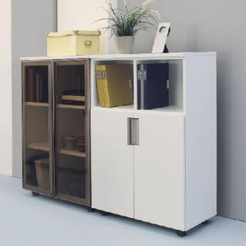 유라인 서가형 3단책장(화이트바디)