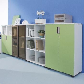 유라인 서가형 3단책장(화이트바디)